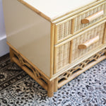Load image into Gallery viewer, Laminate MCM Bamboo Nightstand
