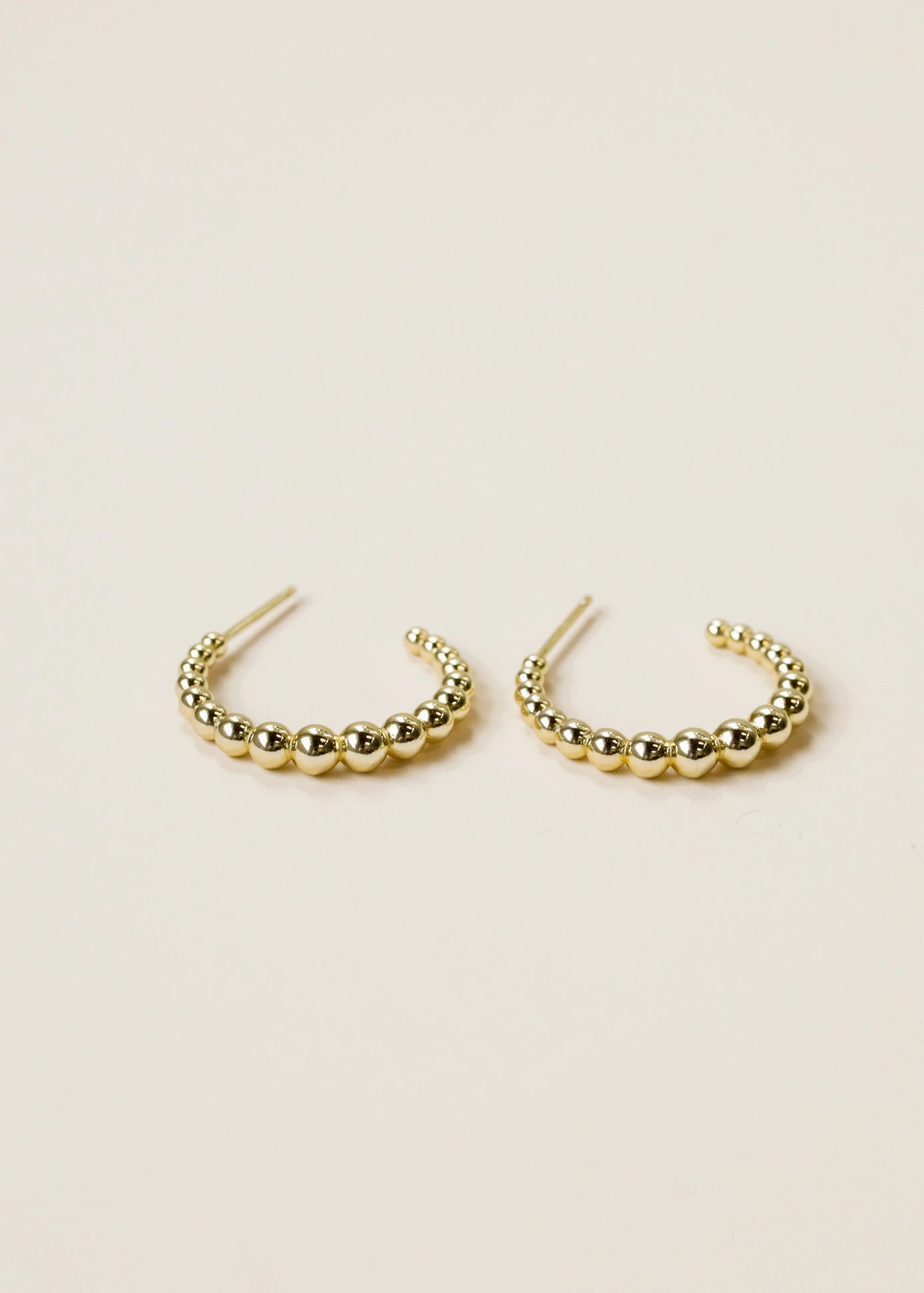 Ball Hoop Gold Earrings
