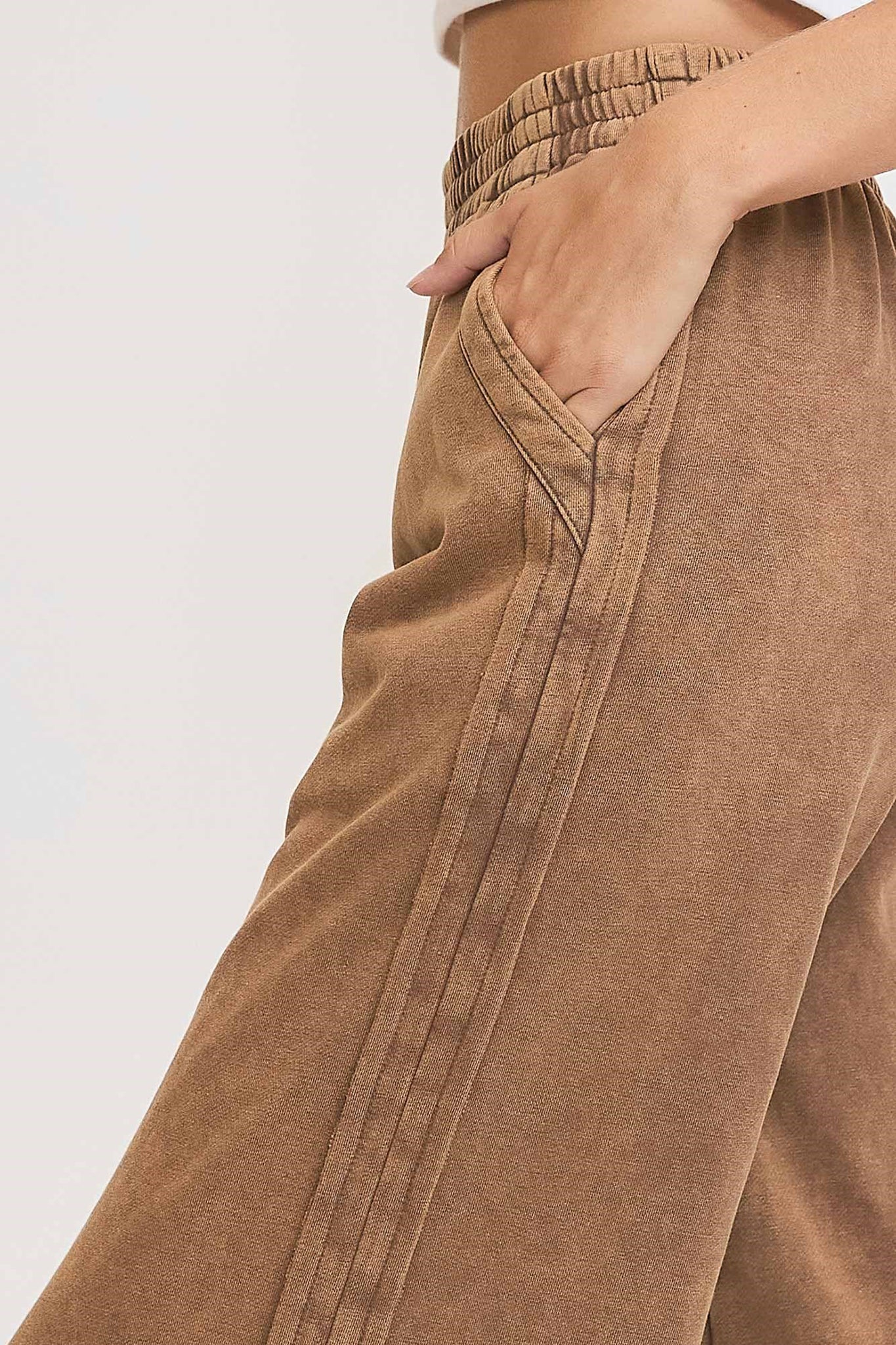 Mineral Washed Wide Leg Pants