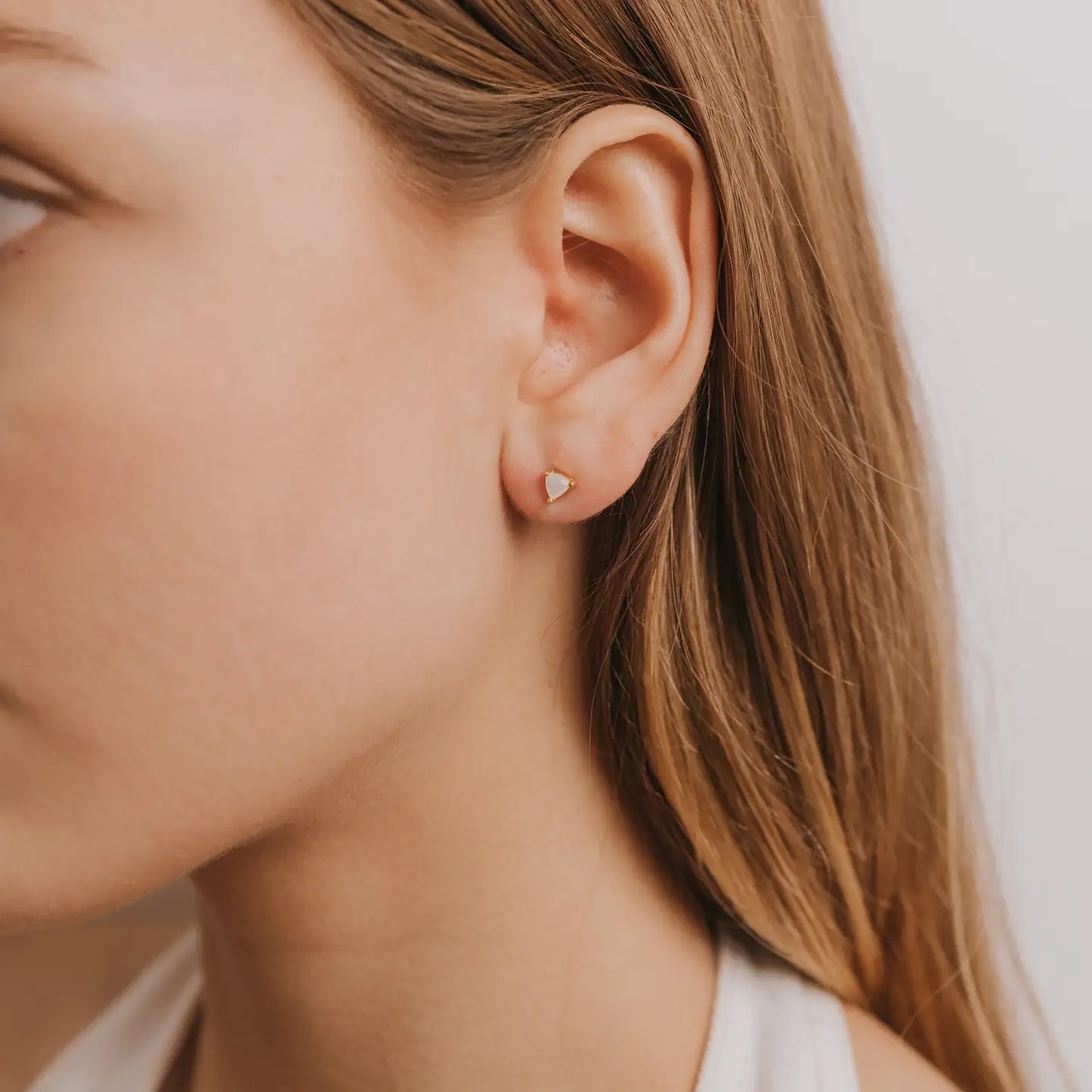 Mini Energy Gem Gold Earrings