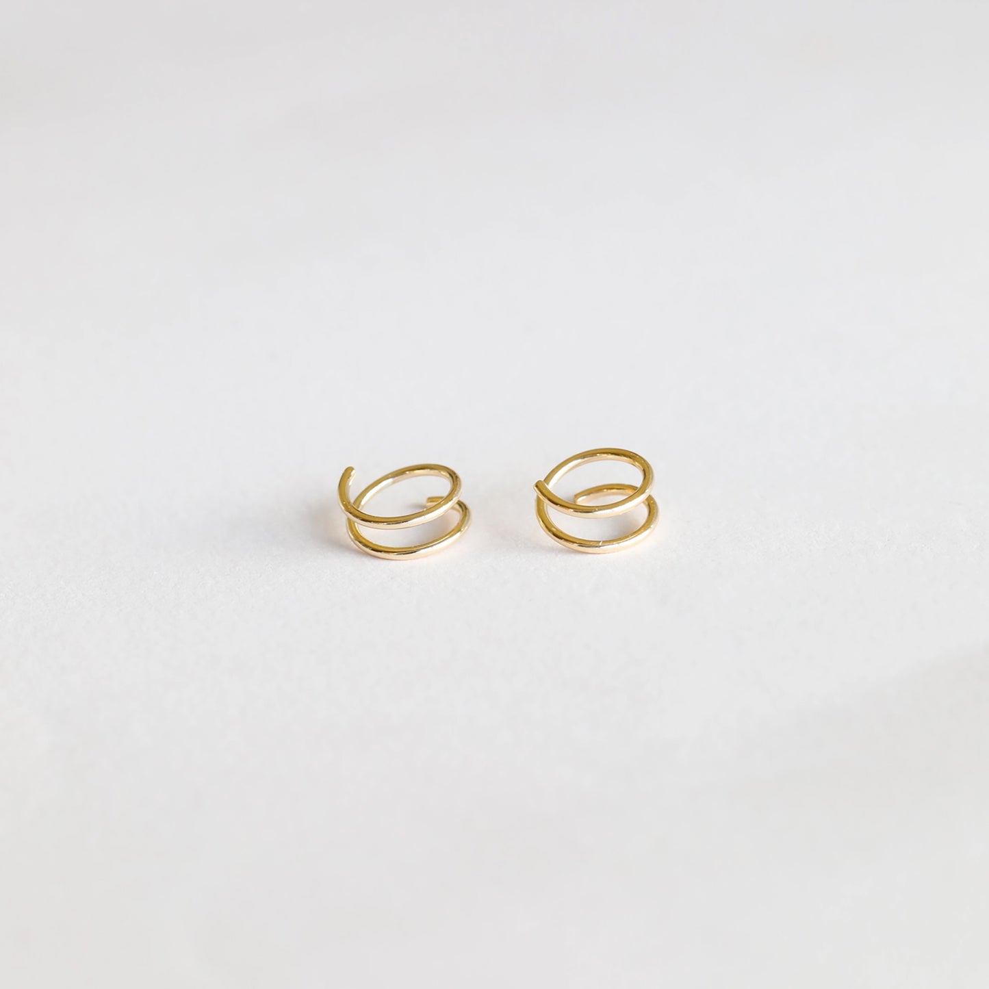 Minimalist Spiral Gold Earrings