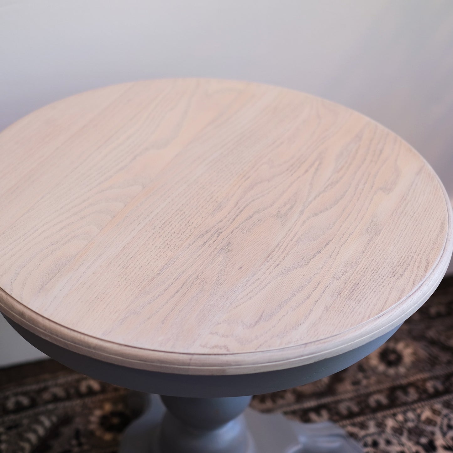 Oak Pedestal Accent Table