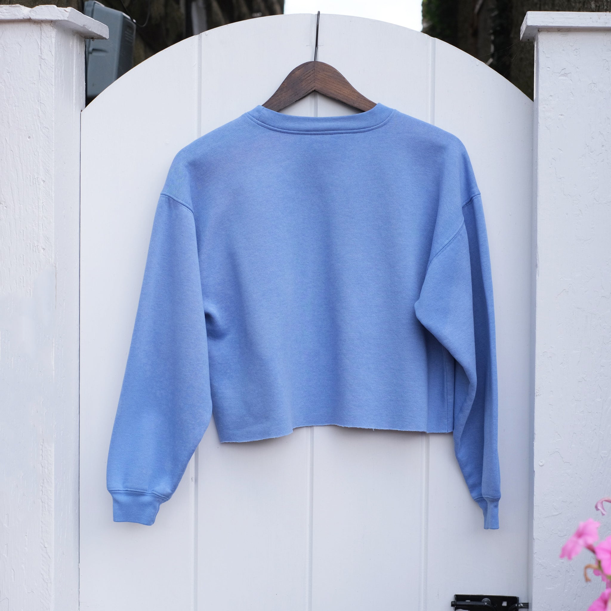 On The Dance Floor Blue Cropped Sweatshirt