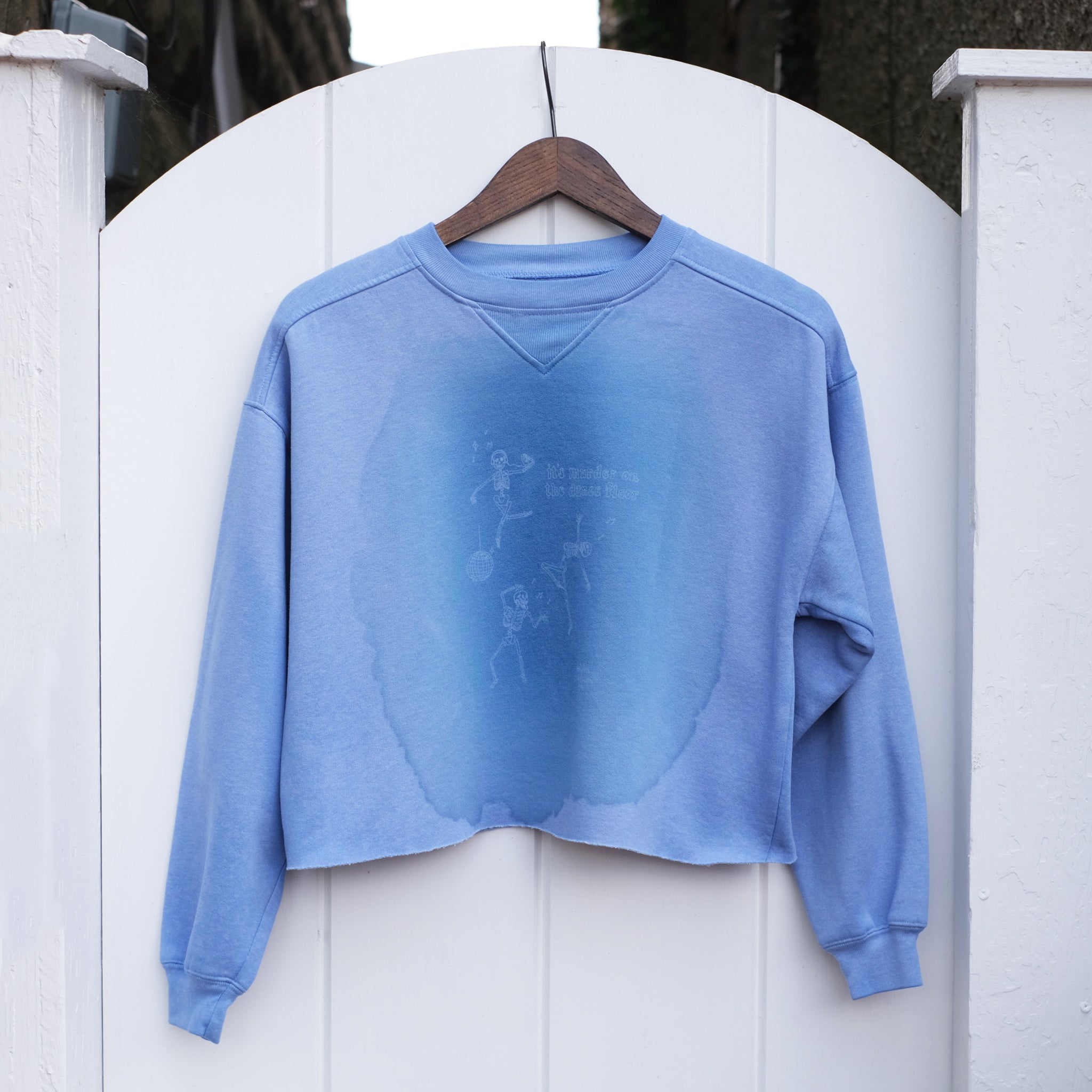 On The Dance Floor Blue Cropped Sweatshirt