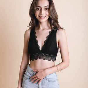 Padded Plunge Lace Bralette