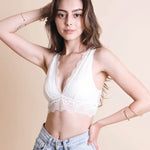 Load image into Gallery viewer, Padded Plunge Lace Bralette
