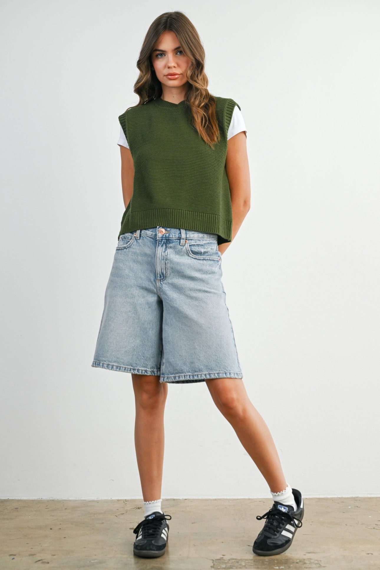 Plain Knitted Top Vest