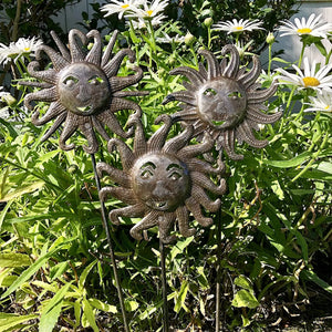 Recycled Metal Garden Sun Stake