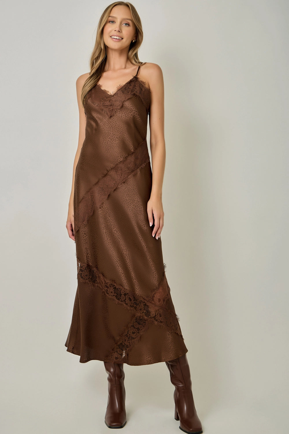 Satin Leopard Slip Dress