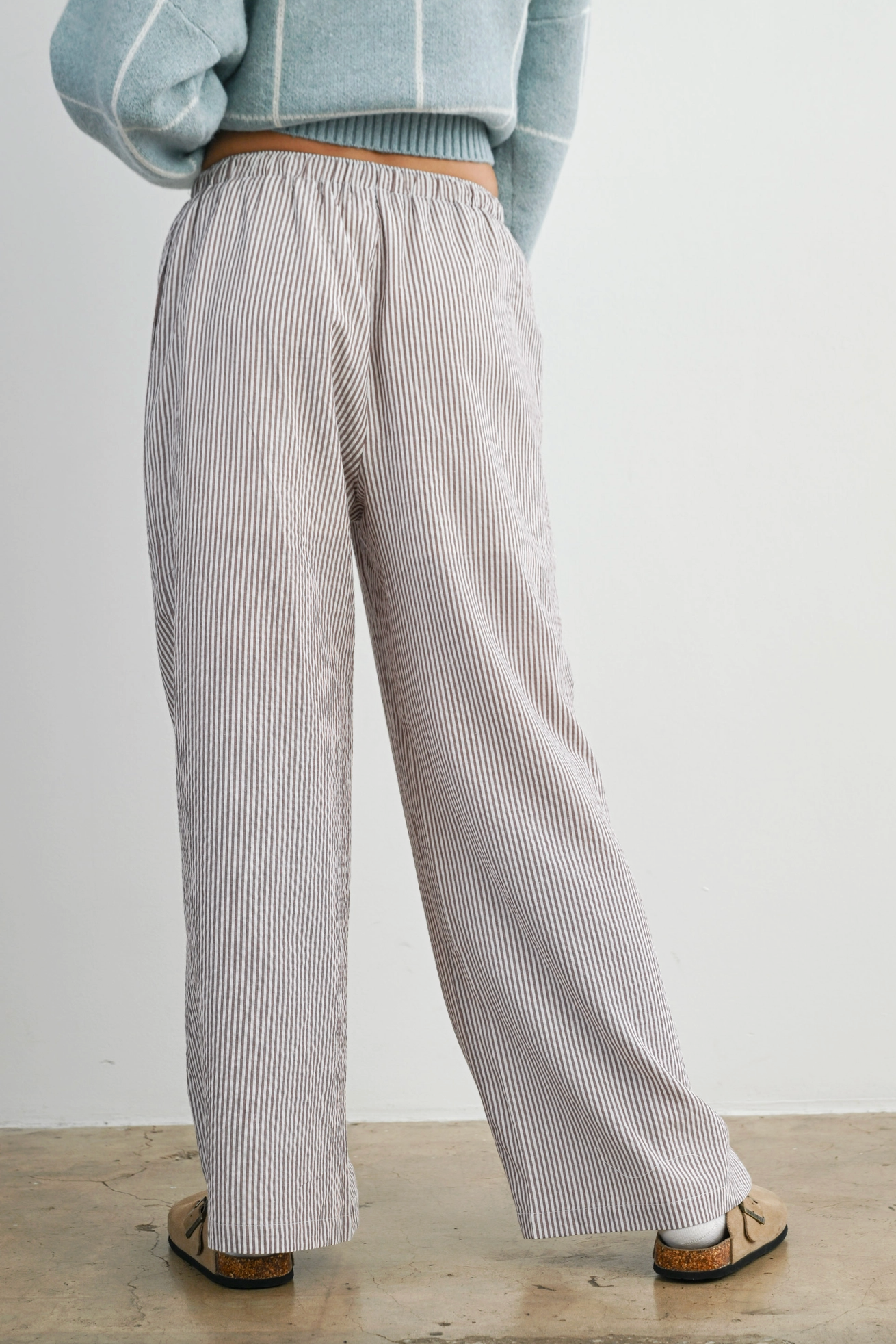Casual Striped Drawstring Pants