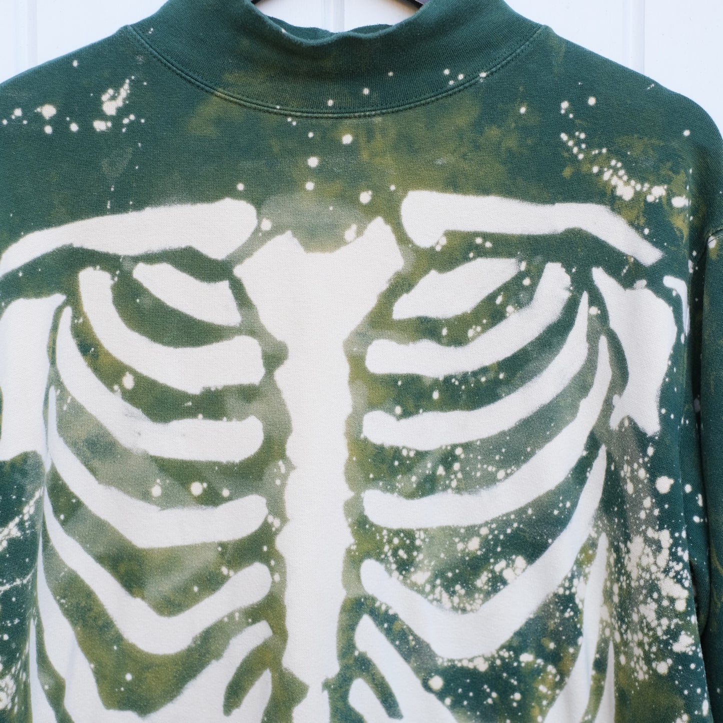 Show Me Your Bones Green Mock Neck