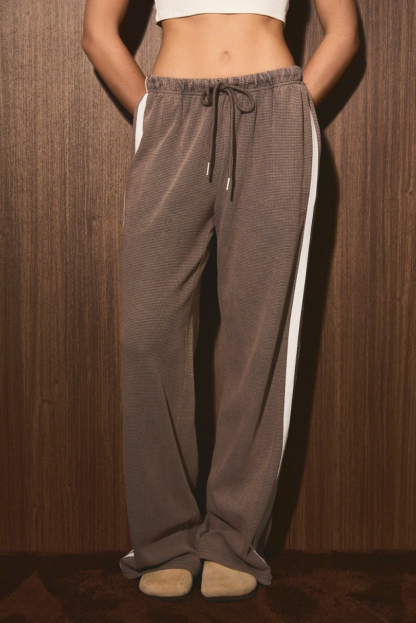 Side Stripe Thermal Wide Leg Lounge Pants
