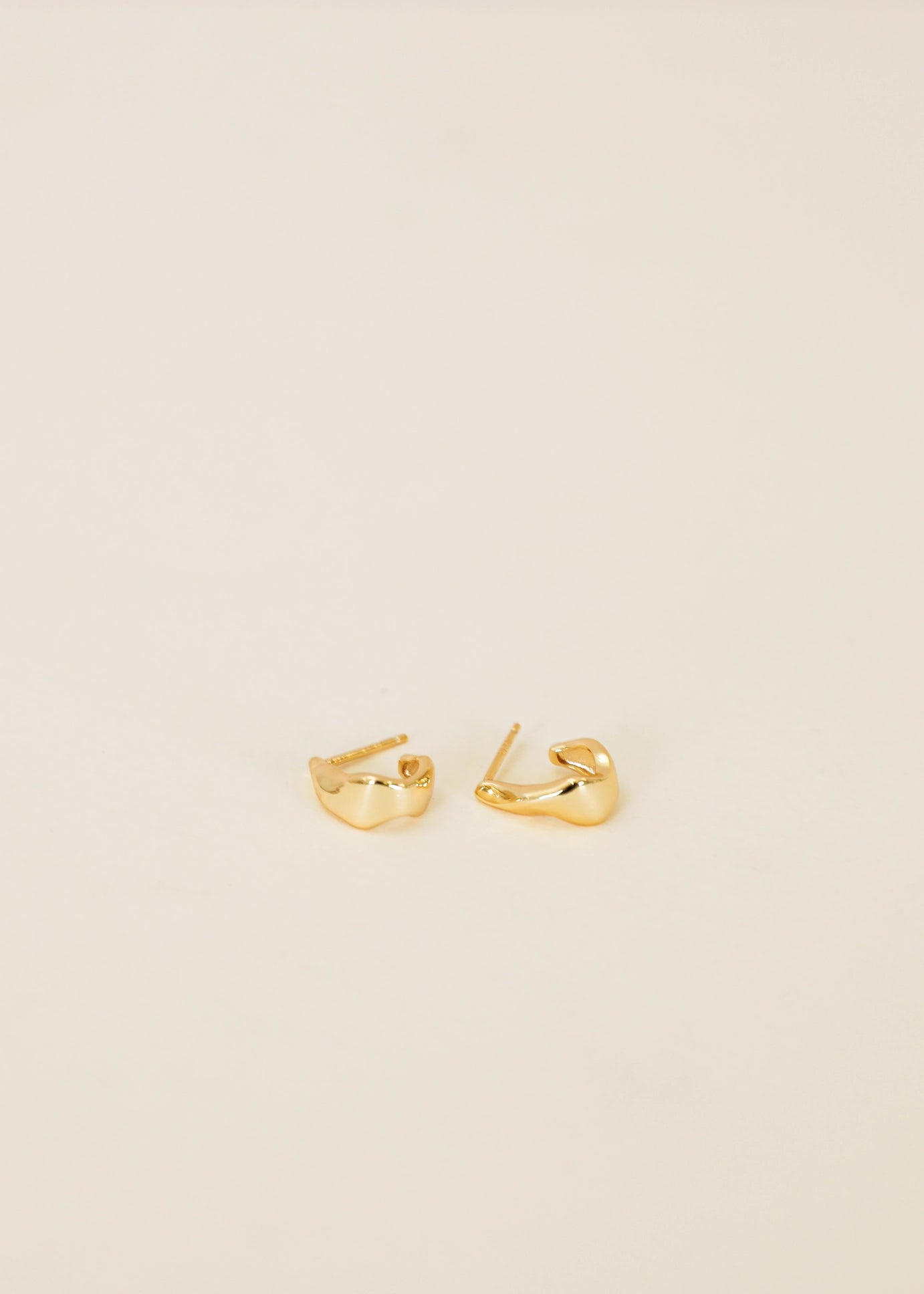 Small Ripple Gold Hoop Earrings