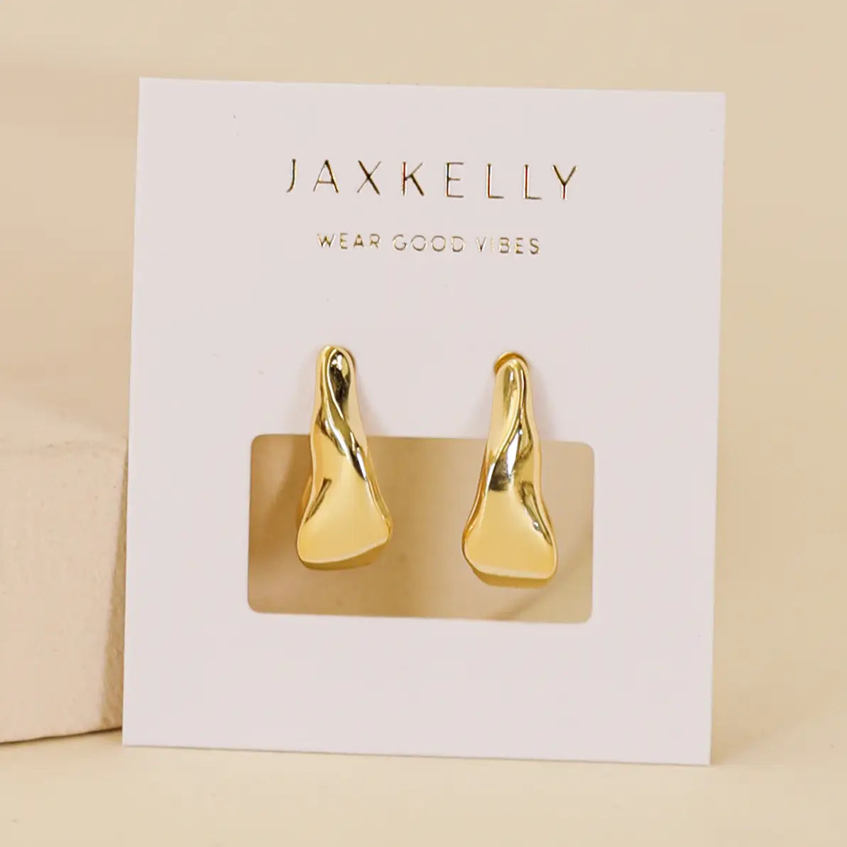 Small Ripple Gold Hoop Earrings