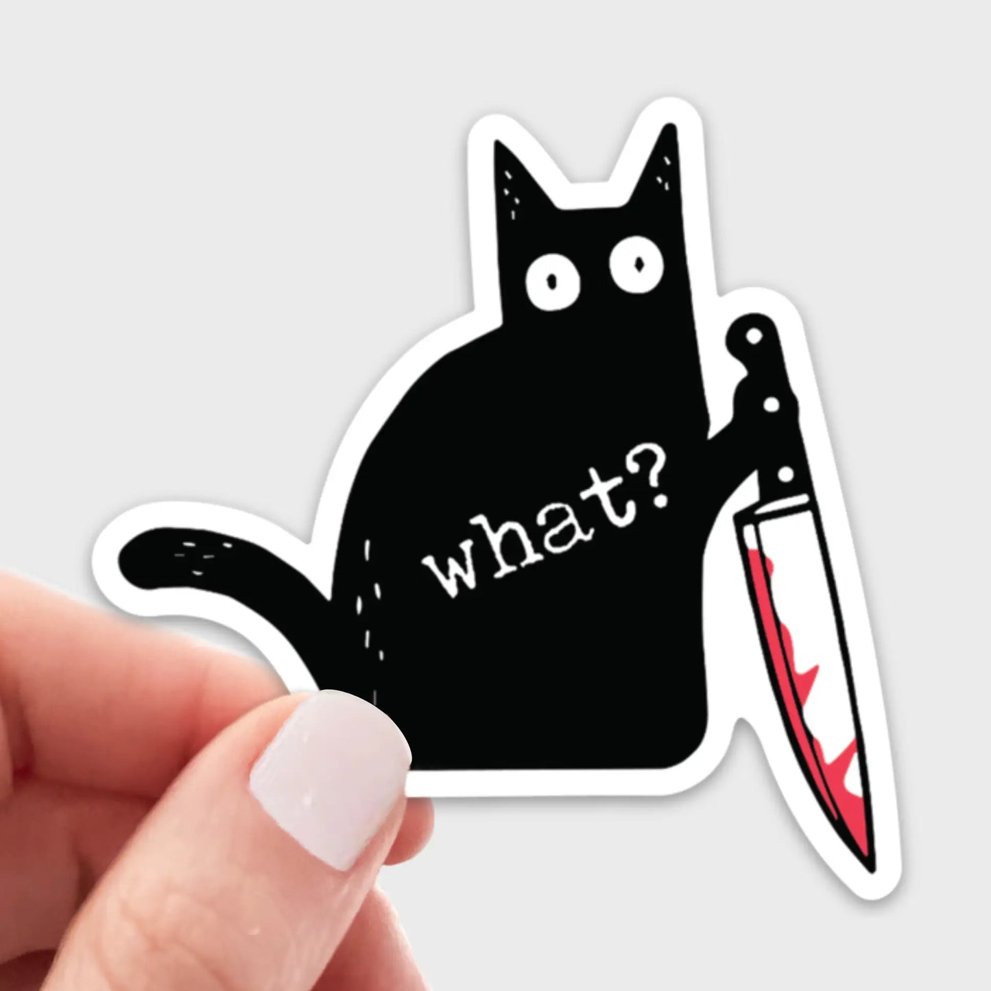 Smurder Cat Sticker - What?
