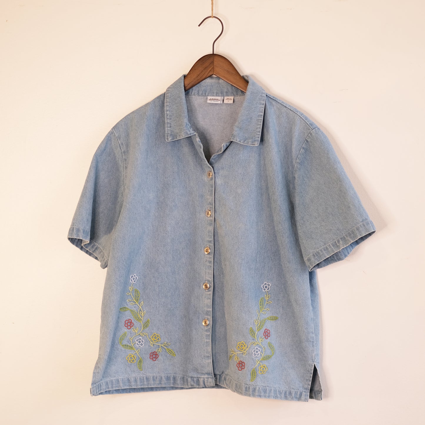 Spring Daisies Denim Shirt