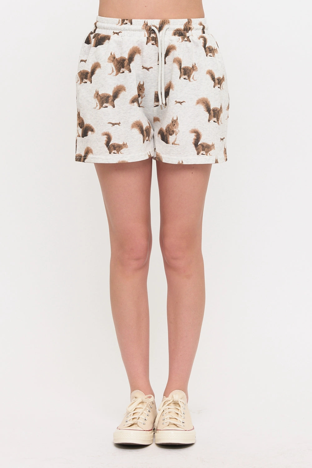 Squirrel Print Relaxed Fit Shorts