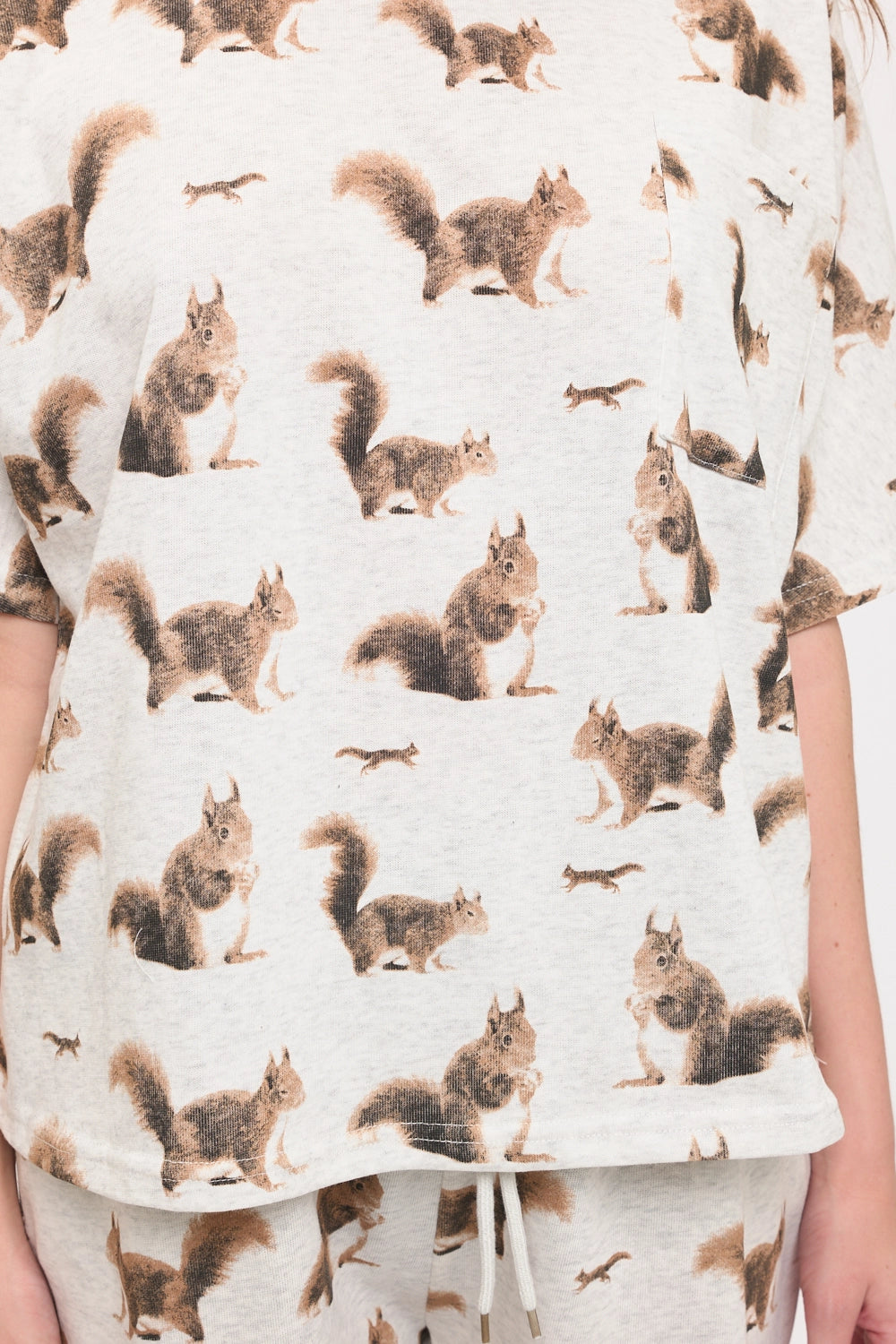 Squirrel Print Relaxed Fit T-shirt