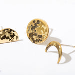 Load image into Gallery viewer, Standing On the Moon Etched Brass Stud Earring Pack
