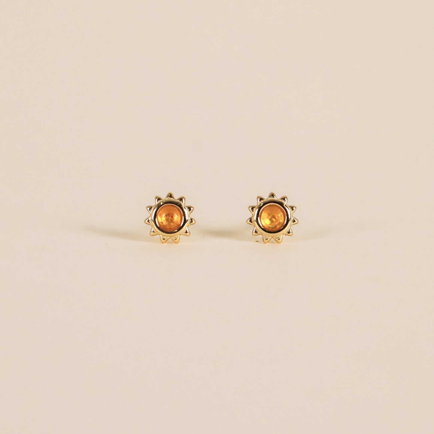 Sun Stud Gold Earrings