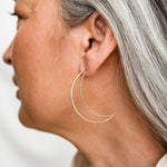 Load image into Gallery viewer, Super Moon 14k Gold Plated Crescent Earrings

