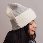 Load image into Gallery viewer, Two Tone Rib Knitted Beanie
