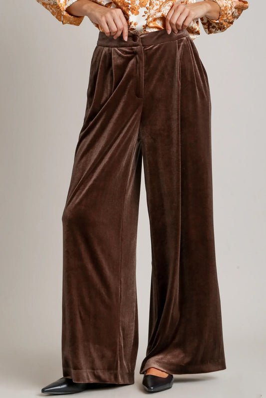 Velvet Wide Leg Pants