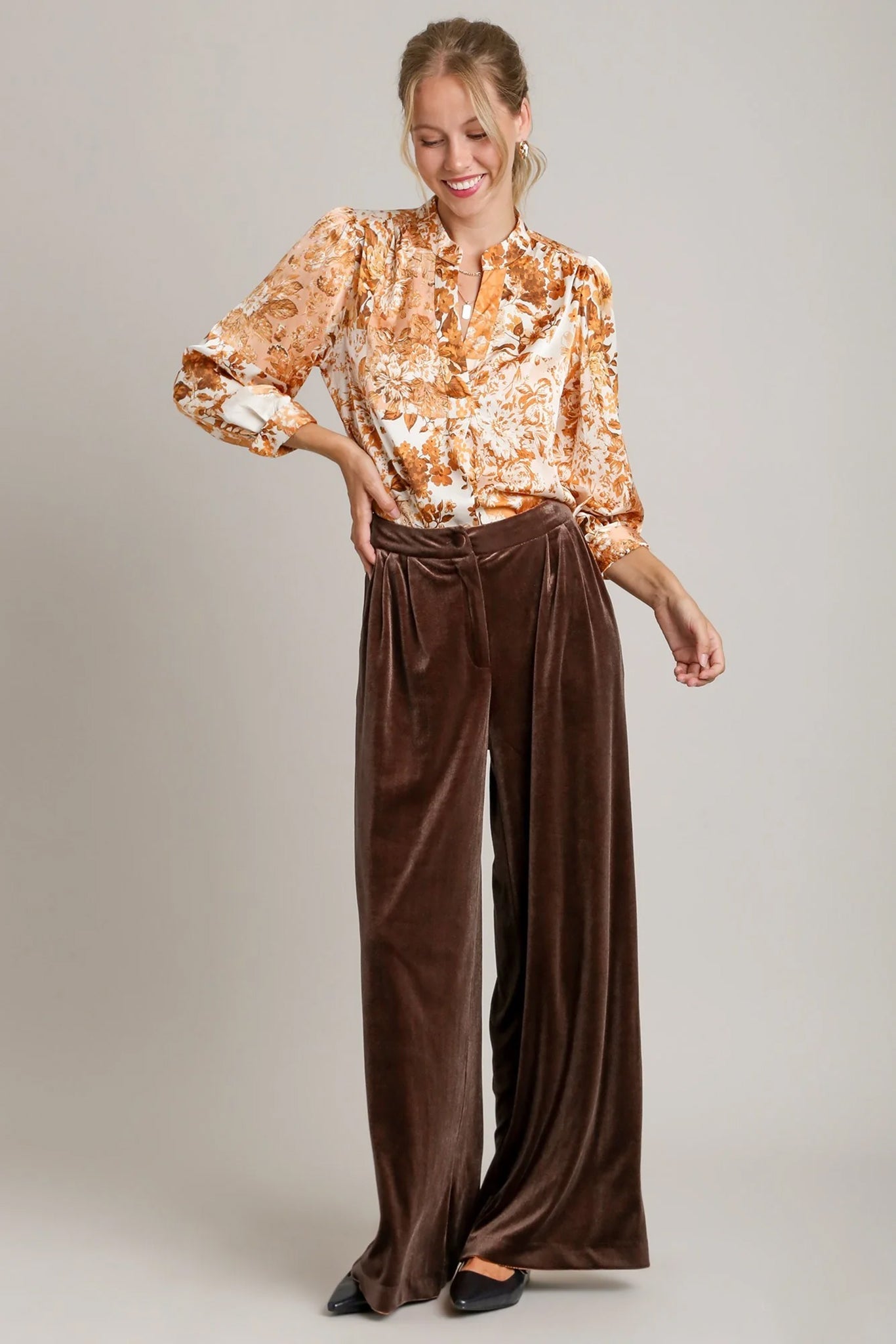 Velvet Wide Leg Pants