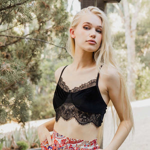 Velvet and Lace Cropped Cami