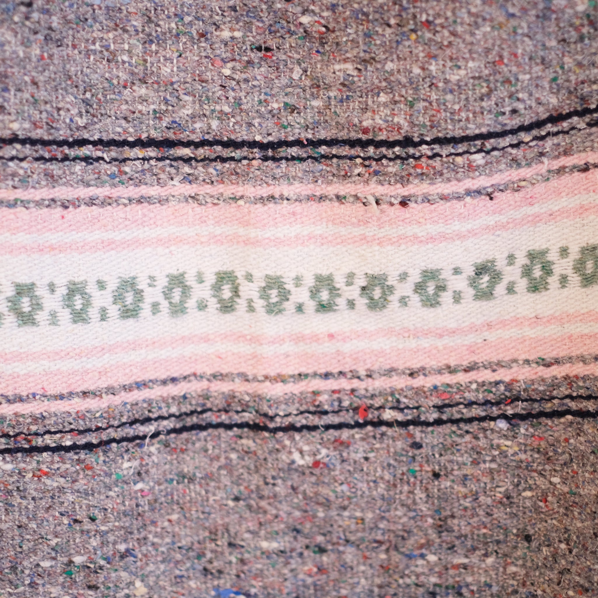Vintage Grey & Pink Mexican Blanket