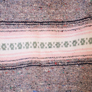 Vintage Grey & Pink Mexican Blanket