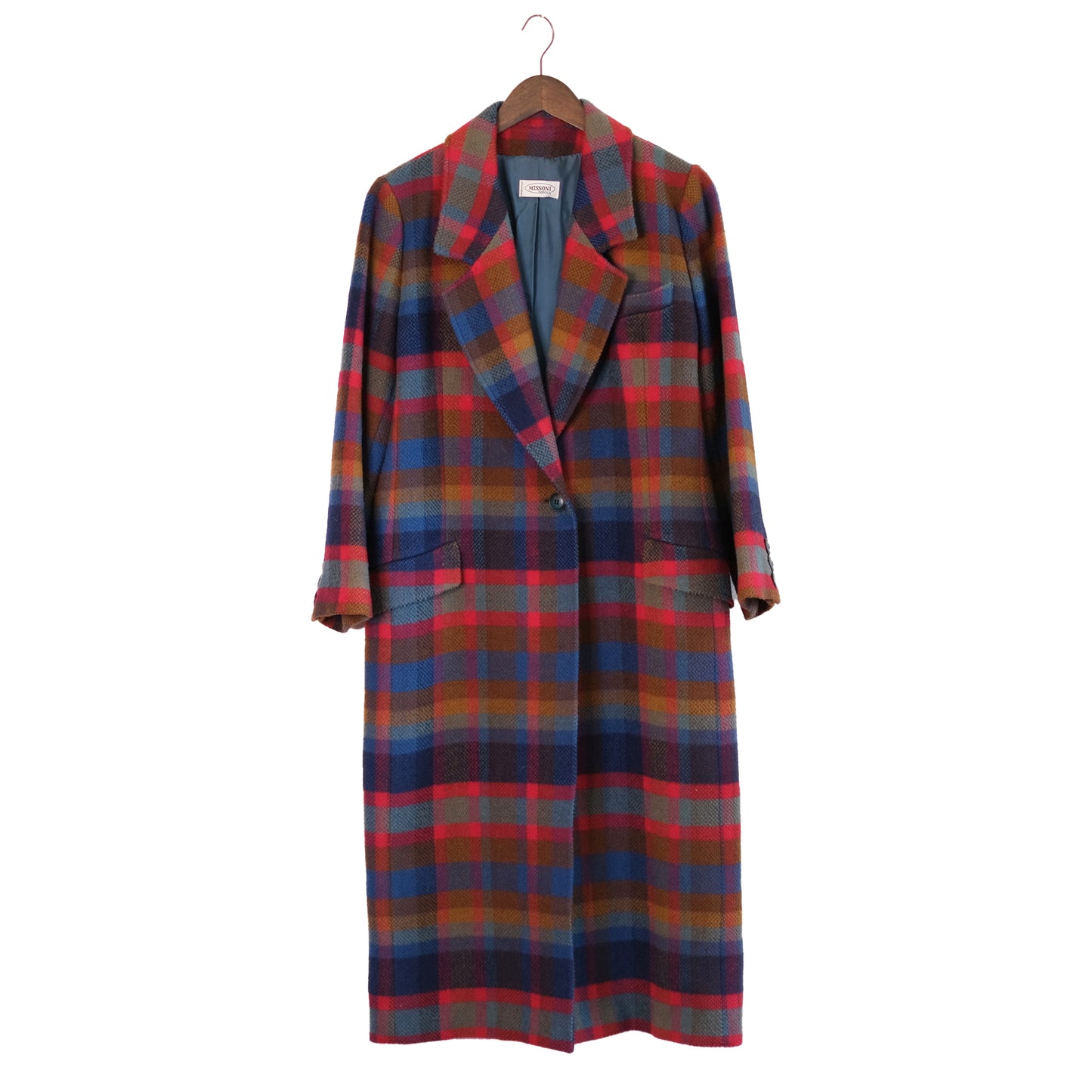 Vintage Missoni Donna Plaid Wool Coat