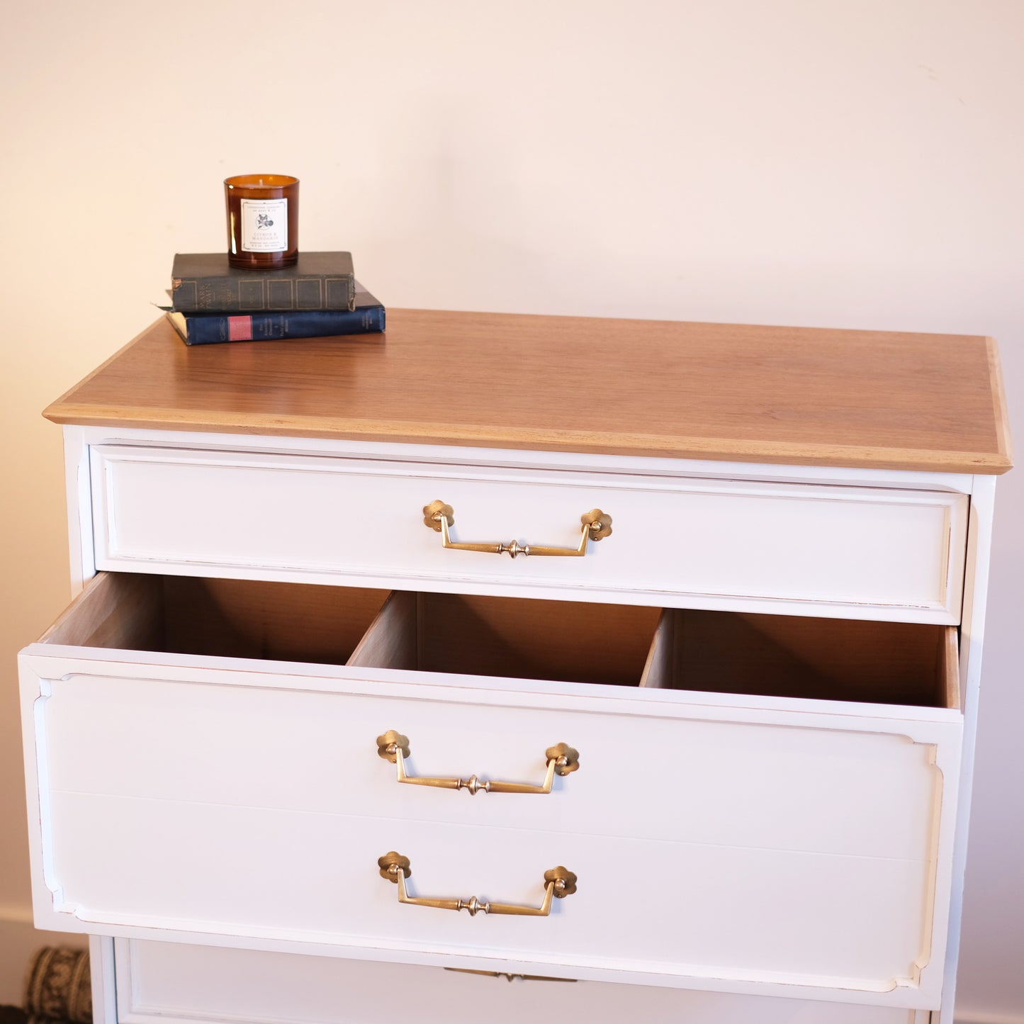 White MCM Directoire Chest