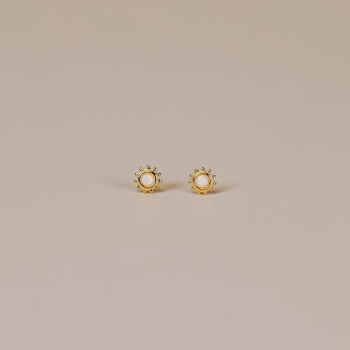 Sun Stud Gold Earrings