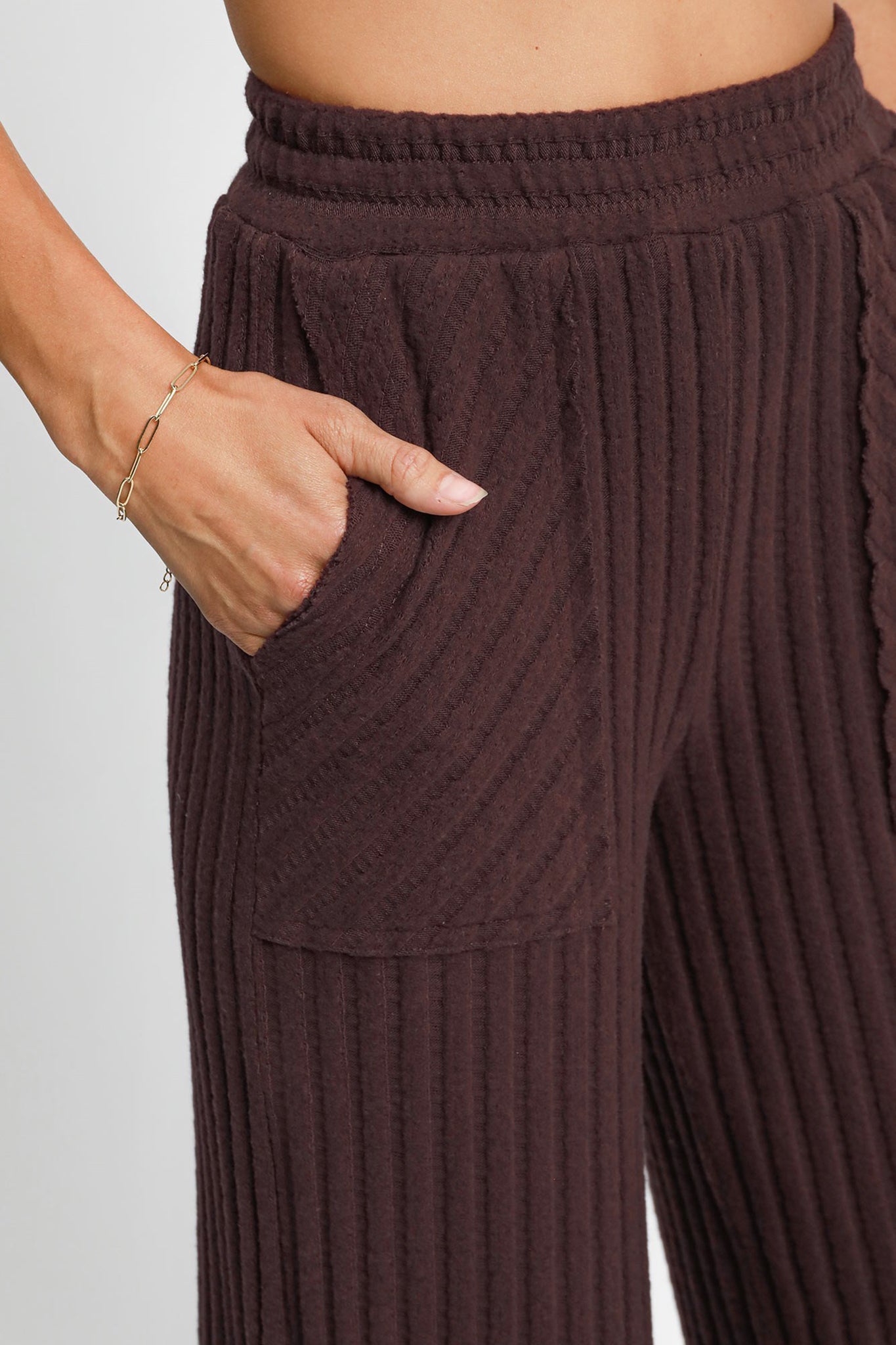 Wide Rib Knit Pants