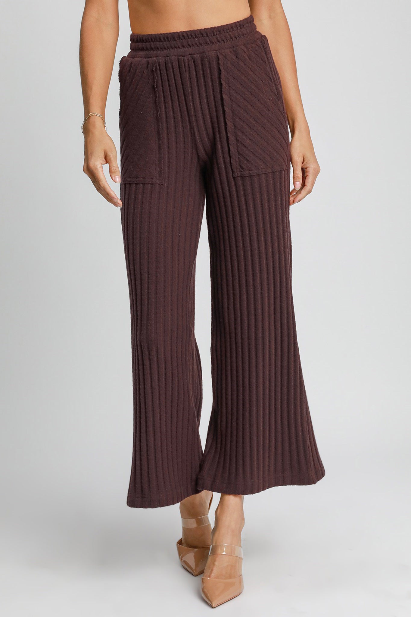 Wide Rib Knit Pants