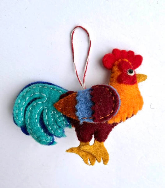 Rooster Felt Ornament