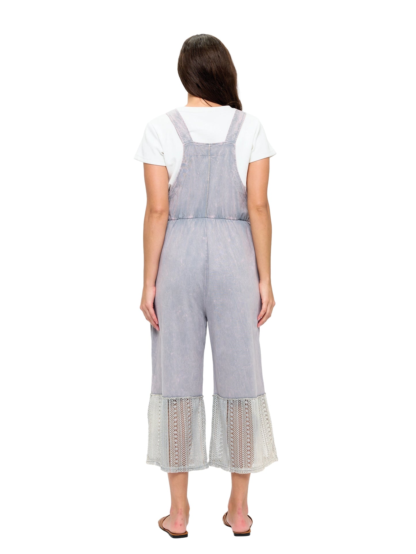Boho Lace Vintage Washed Midi Overall