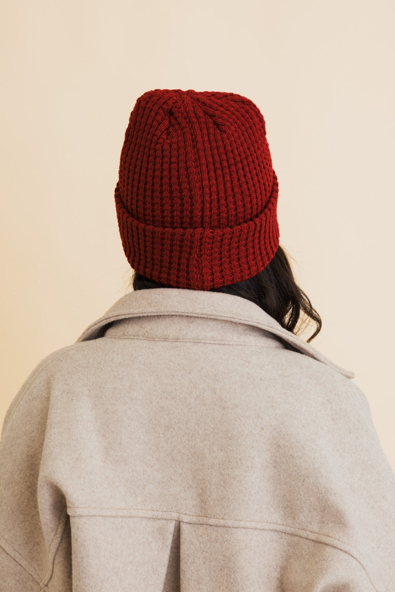 Toasty Waffle Knit Beanie