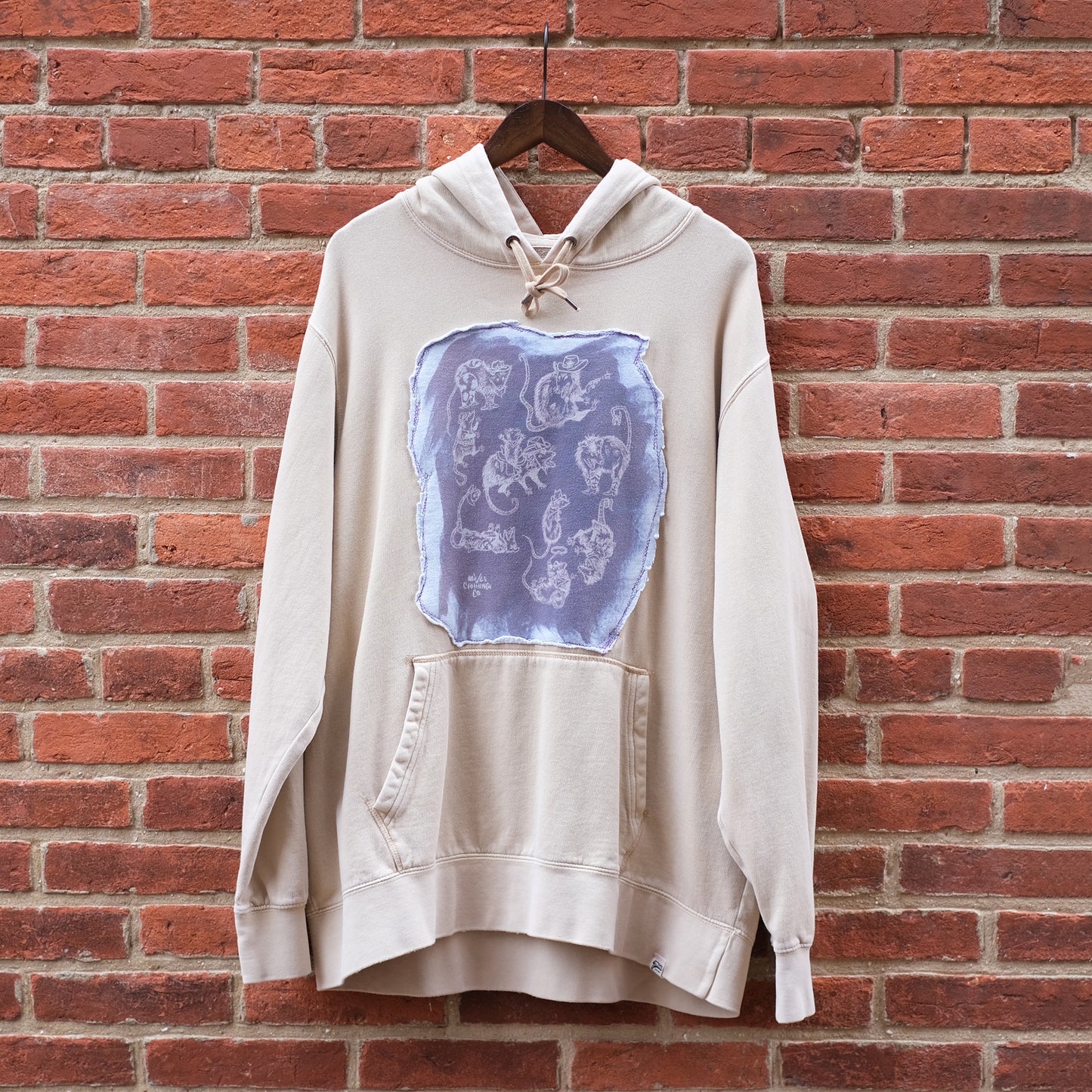 cowboy posse print hoodie- khaki XXL