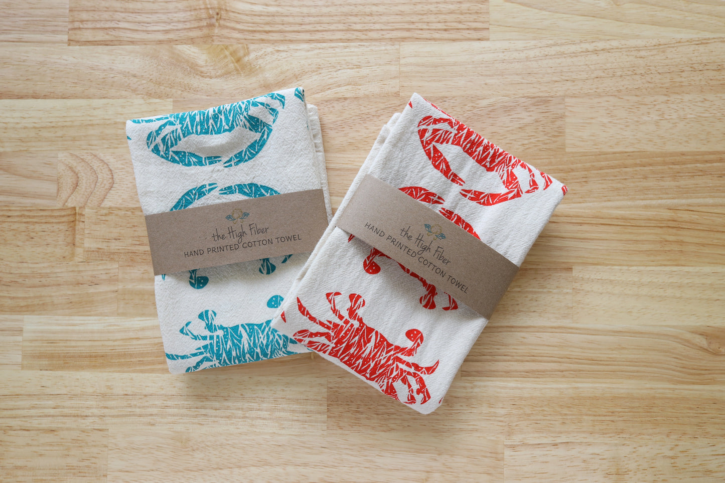 Handprinted Crab Kitchen Towel
