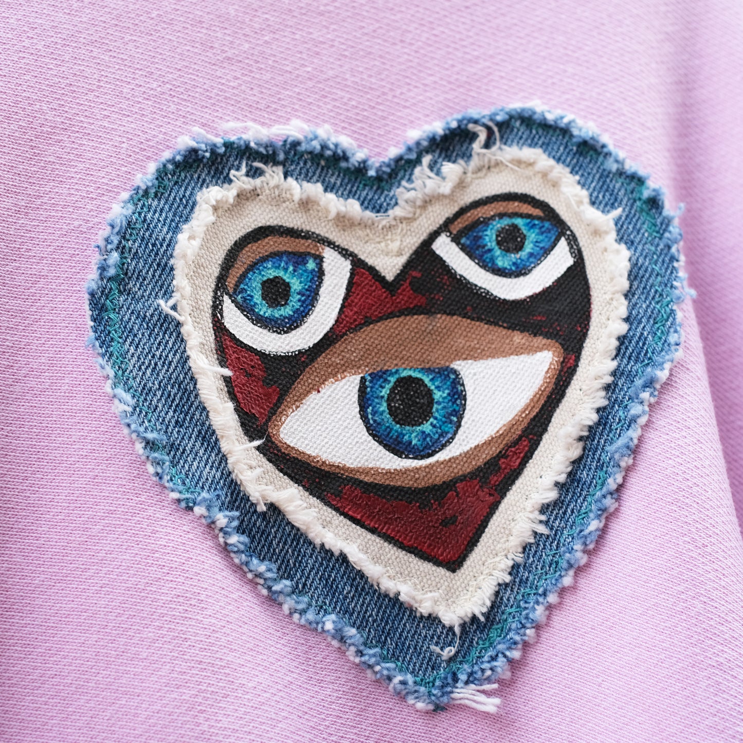 eyeball patch crewneck - pink L