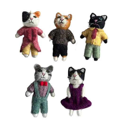 Dapper Cat Felt Ornament