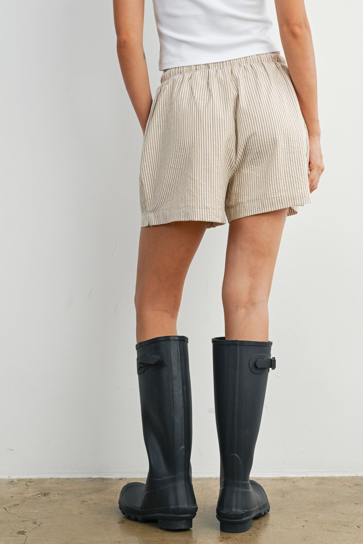 Casual Striped Drawstring Shorts