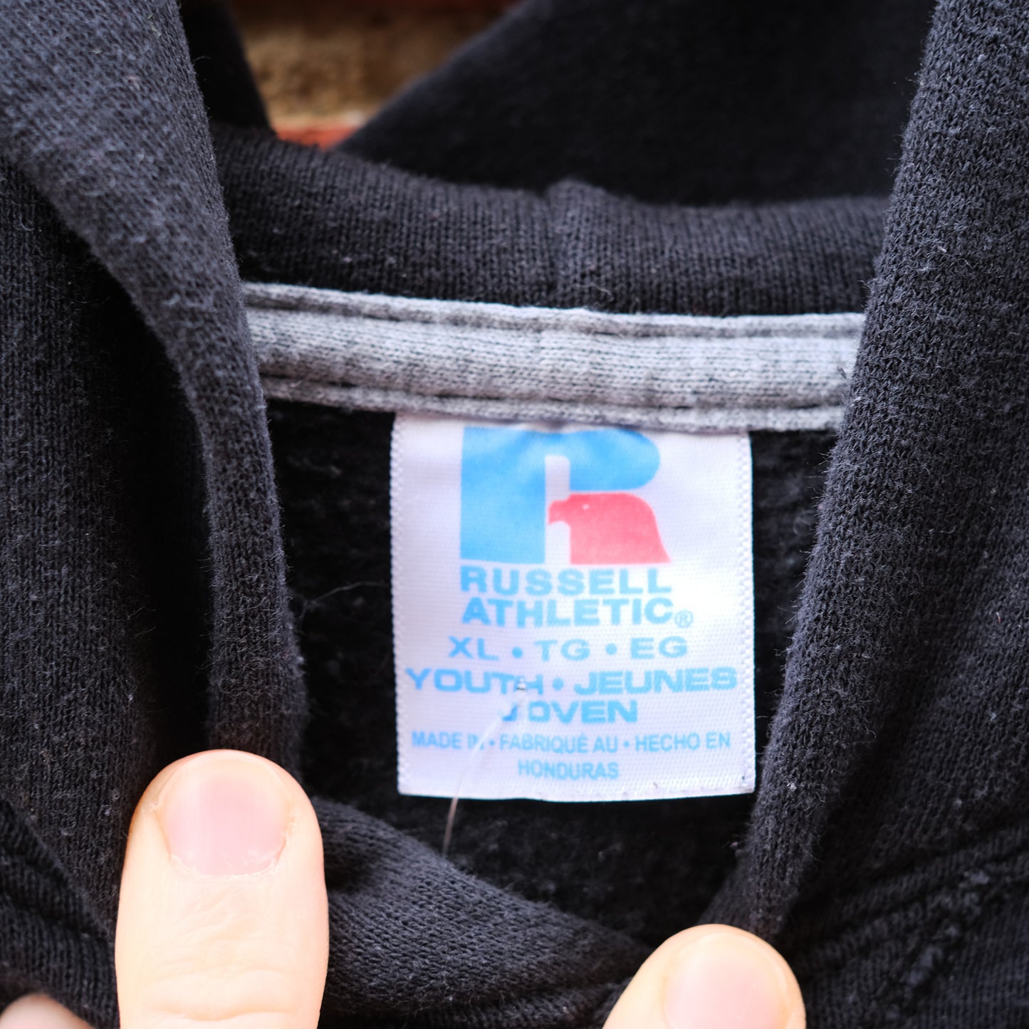 hand patch hoodie - black kids XL