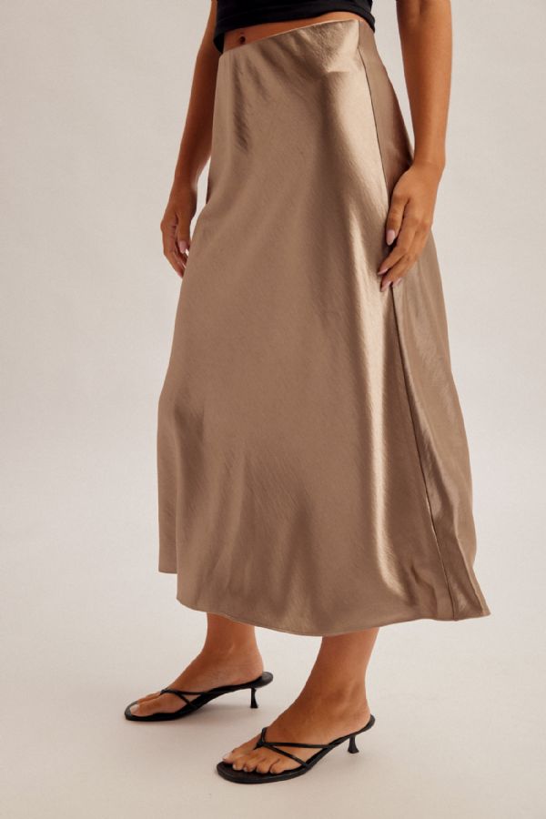 Elastic Waist Satin Mini Skirt