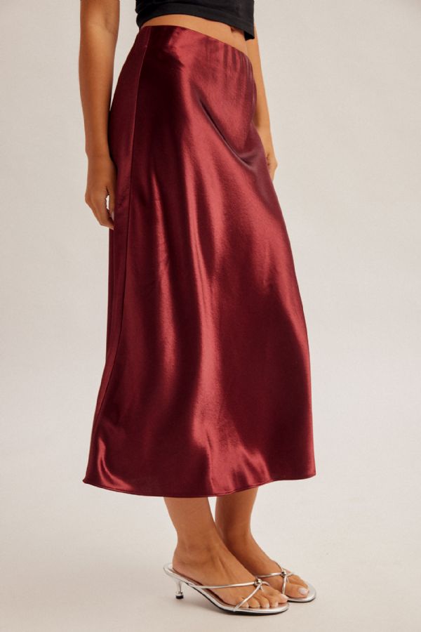 Elastic Waist Satin Mini Skirt