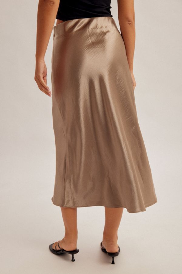 Elastic Waist Satin Mini Skirt