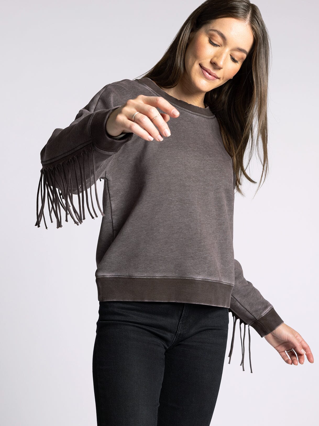 Marion Fringe Sweatshirt Top