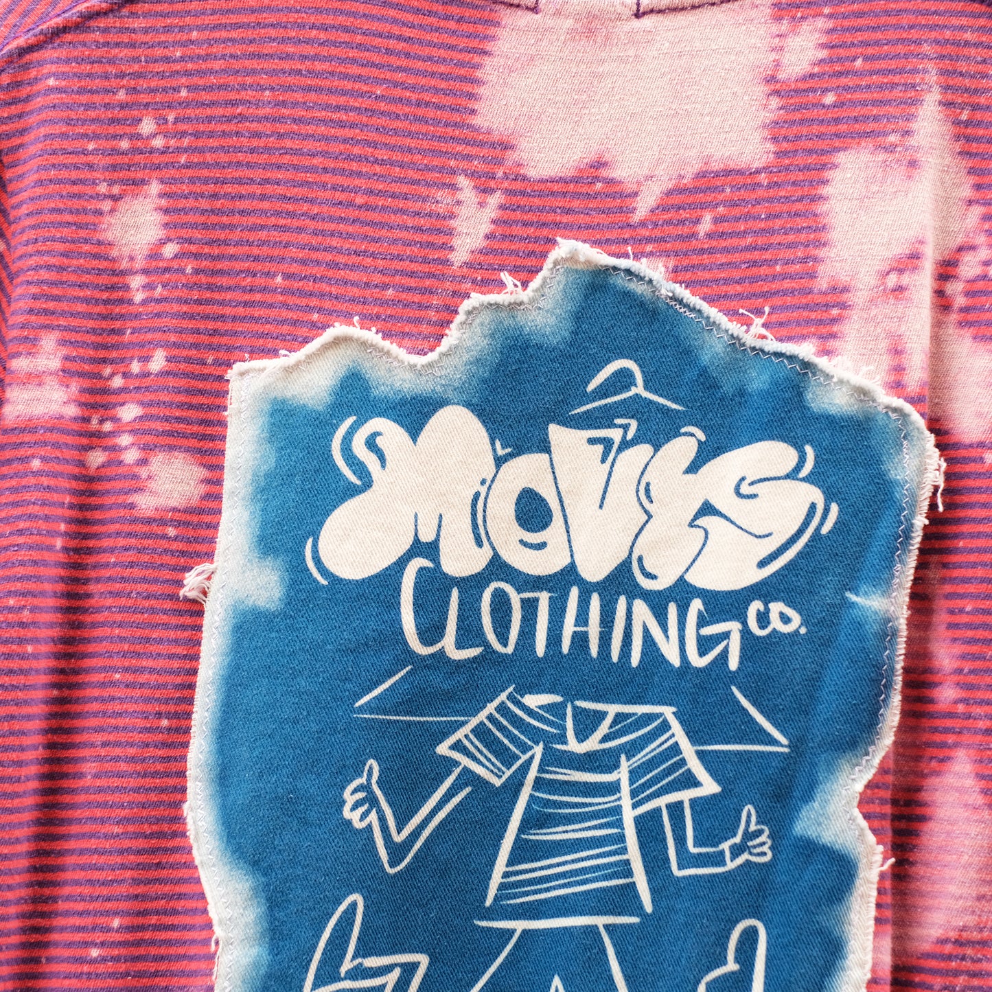 moves print t-shirt - pink stripe XS